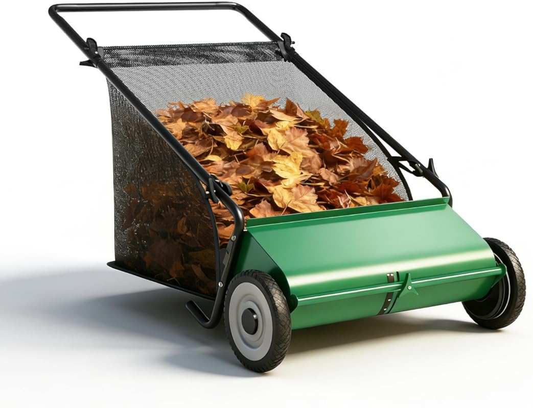 21-Inch Push Lawn Sweeper: Enhanced 4-Brush System, 3.5 cu. ft. Capaci