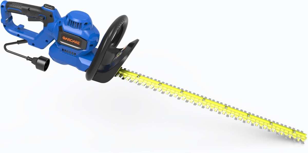 GARCARE 24-Inch Corded Hedge Trimmer: Powerful 4.5Amp Motor, 180° Rota