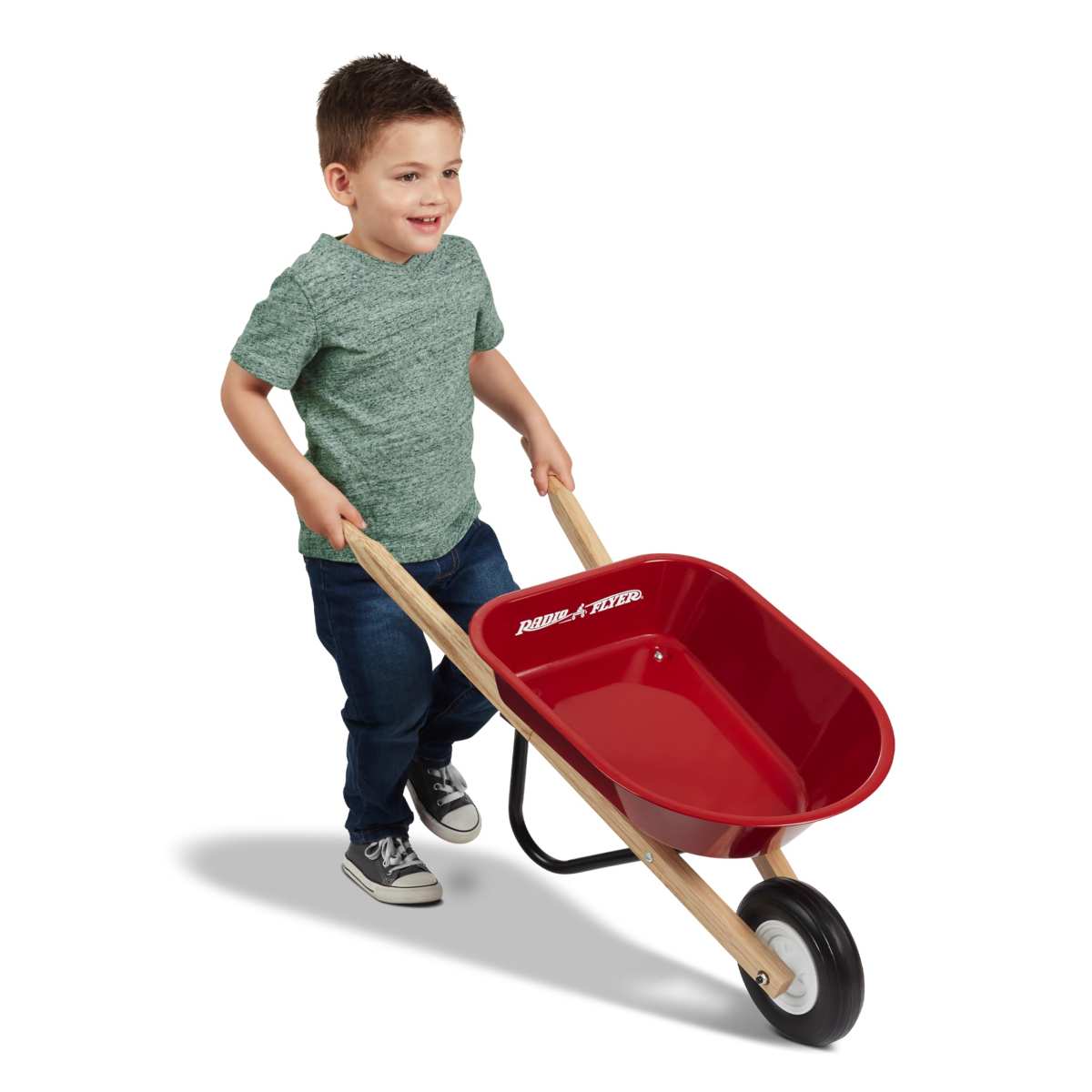 Radio Flyer Classic Kids Wheelbarrow, For Kids 3+, Seamless Steel Tray with No-S