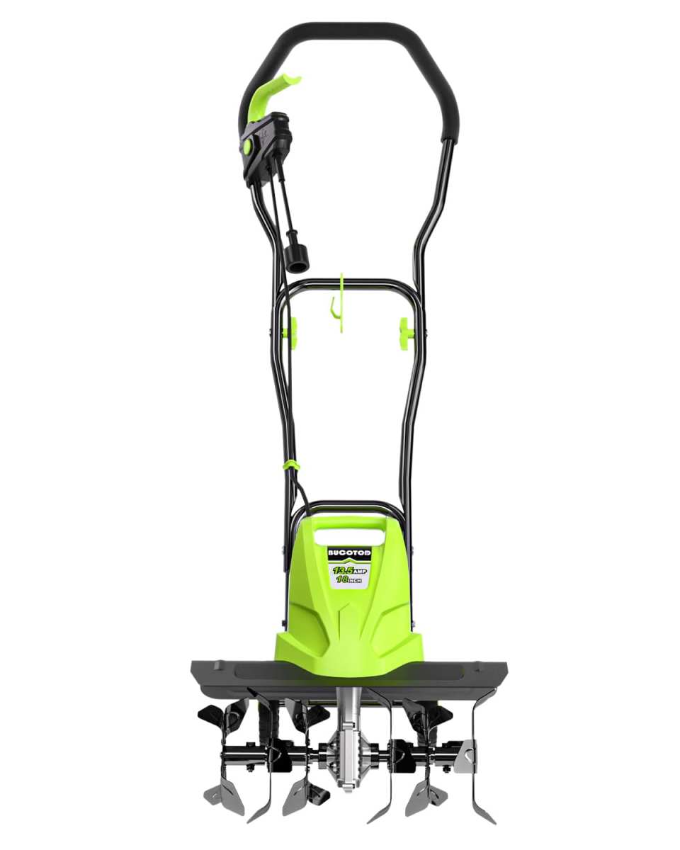 18-Inch 13.5 Amp Tiller/Cultivator with 6 Steel Tines, 3-Adjustable Wheels, Fold