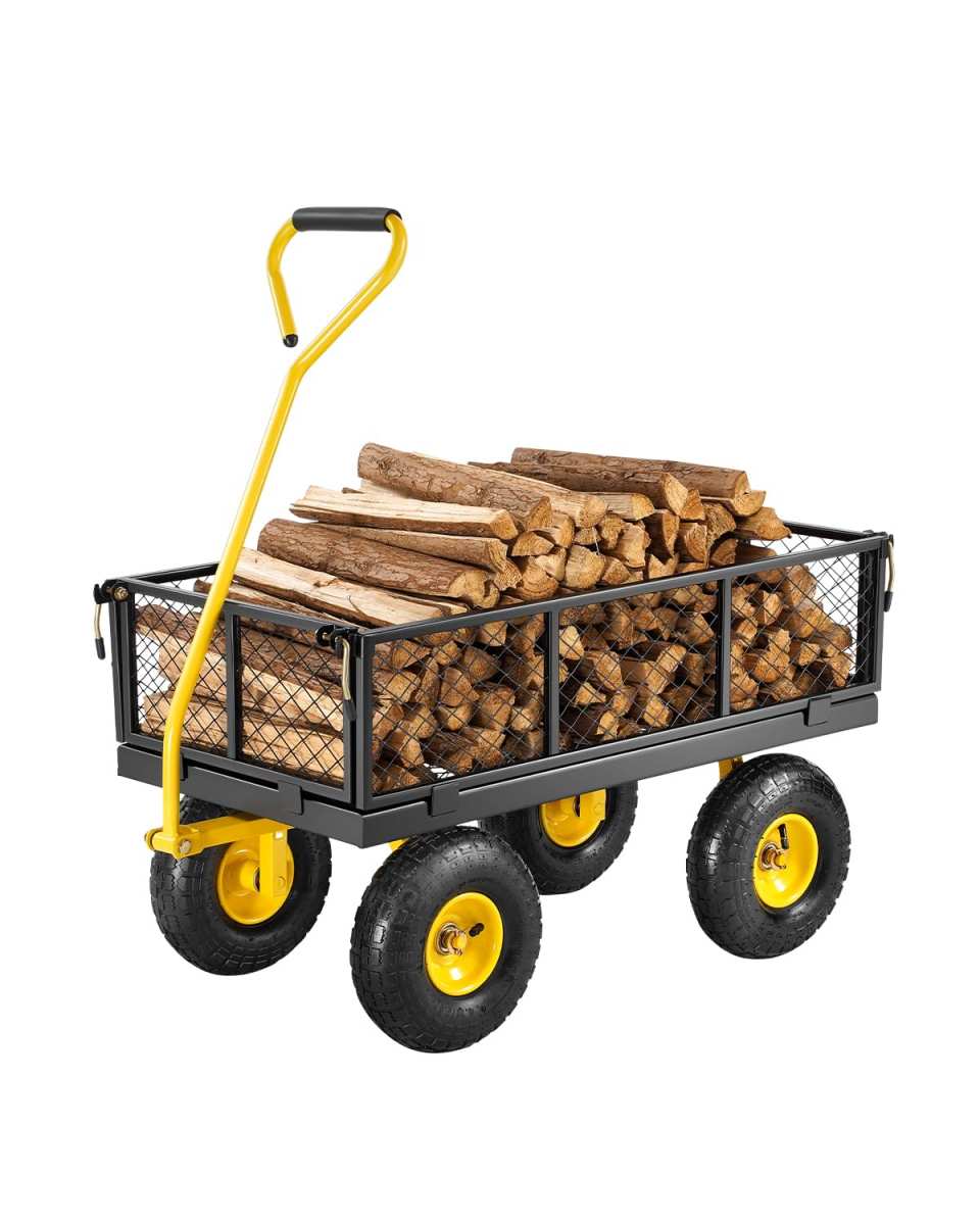 VEVOR 500 Lbs Steel Garden Cart, Heavy Duty Garden Wagon Cart Pullable on Wheels