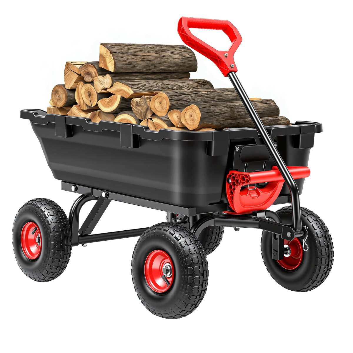 900LB Garden Dump Cart, 2026 Upgraded Heavy Duty Wheelbarrow Cart with 10