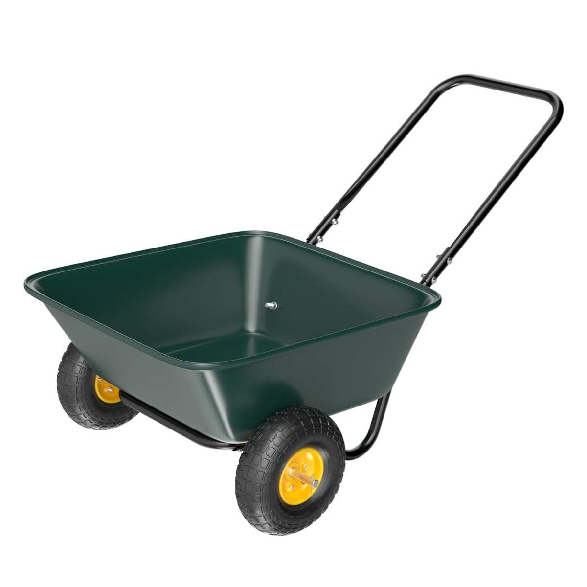 VINGLI 2 Wheel Wheelbarrow, Plastic and Steel Wheel Barrel, 330lbs Capacity Gard
