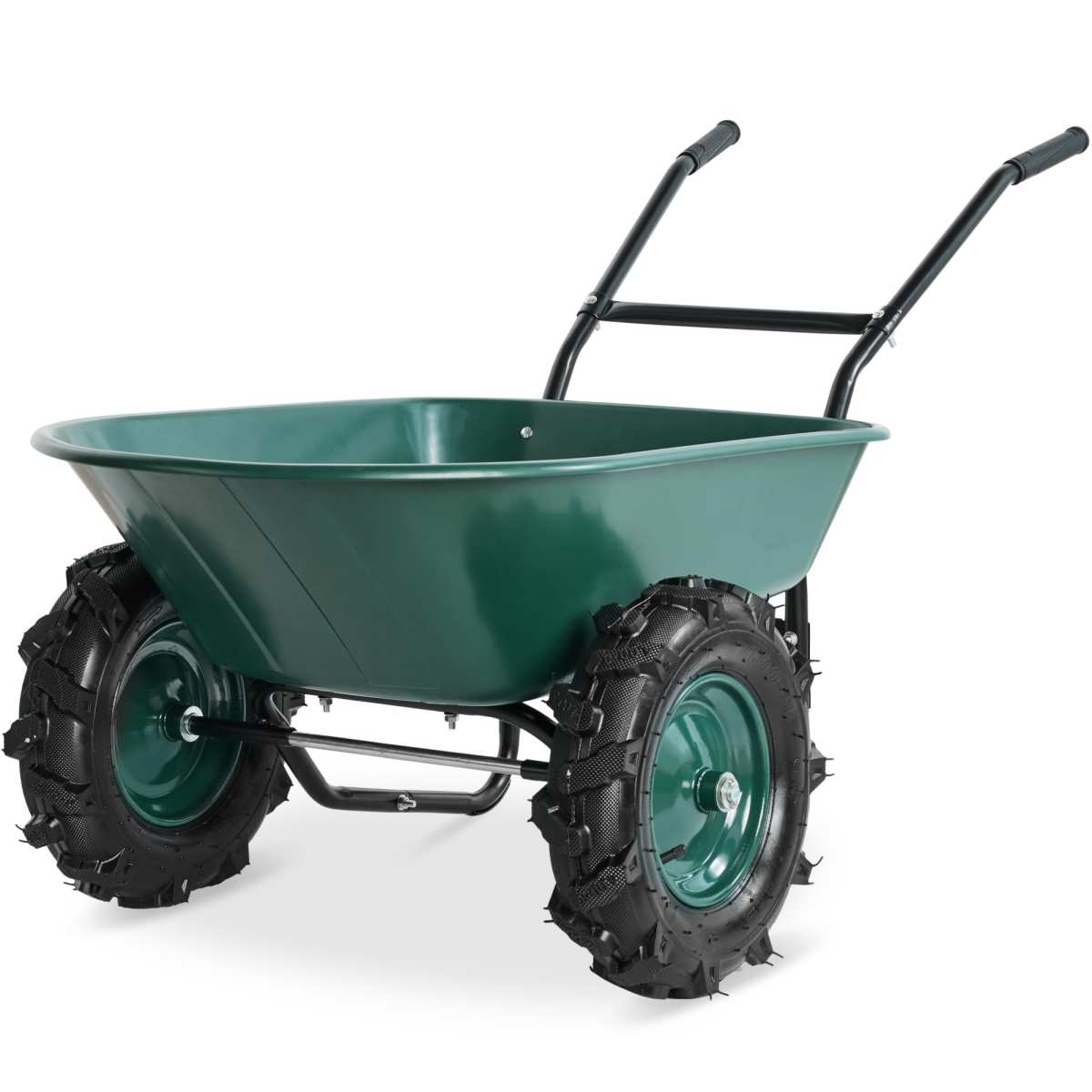 Best Choice Products Heavy Duty Dual-Wheel Wheelbarrow Garden Cart - 500 lb Capa