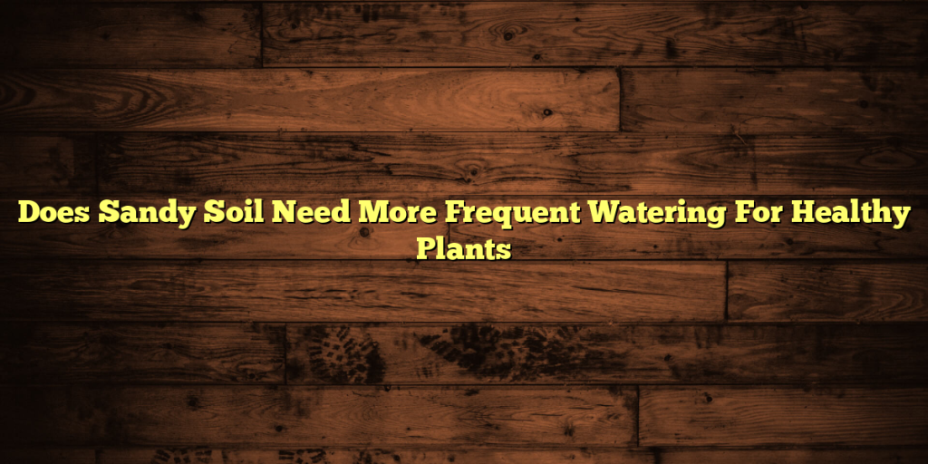 Does Sandy Soil Need More Frequent Watering For Healthy Plants