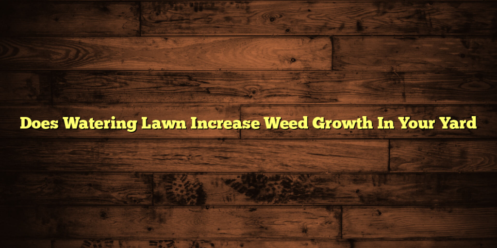 Does Watering Lawn Increase Weed Growth In Your Yard