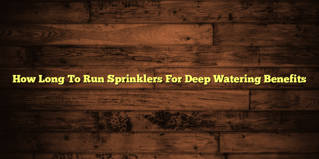 How Long To Run Sprinklers For Deep Watering Benefits