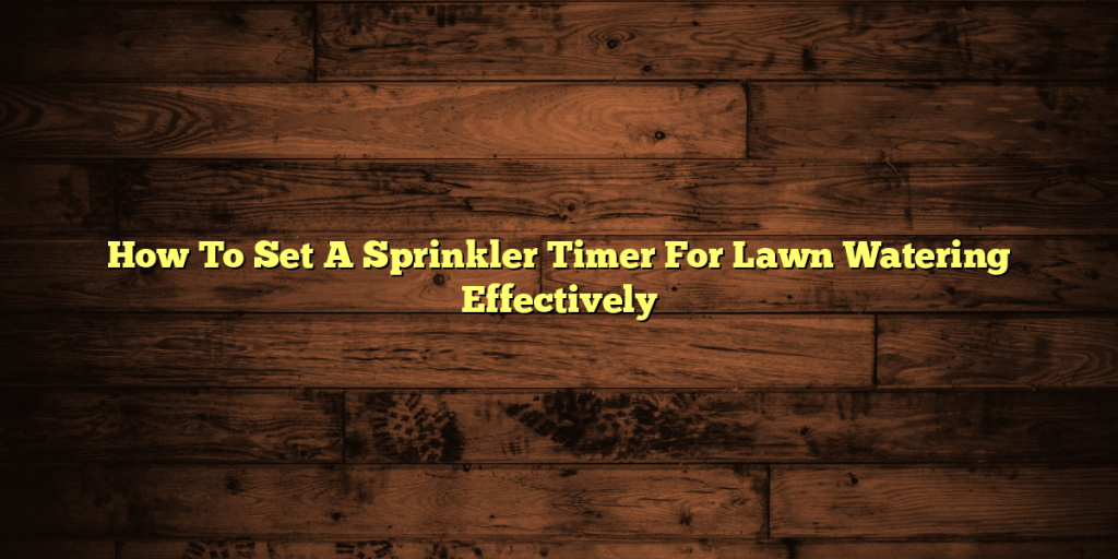 How To Set A Sprinkler Timer For Lawn Watering Effectively