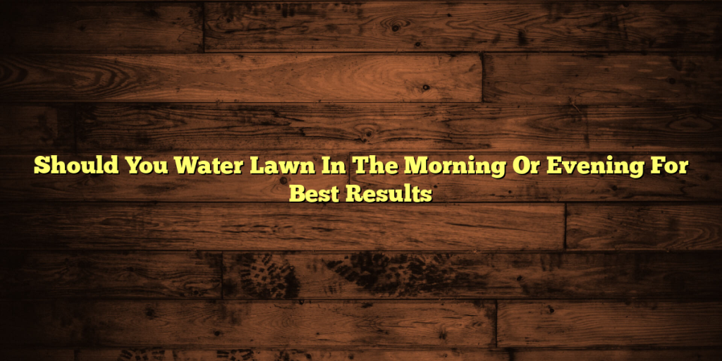 Should You Water Lawn In The Morning Or Evening For Best Results