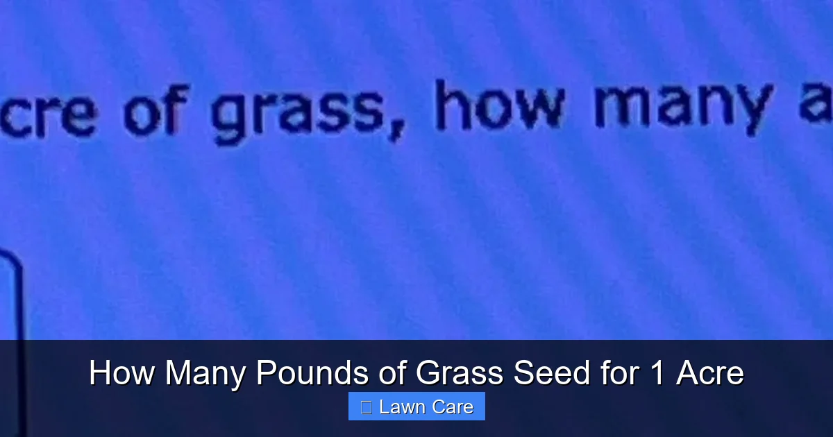 How Many Pounds of Grass Seed for 1 Acre