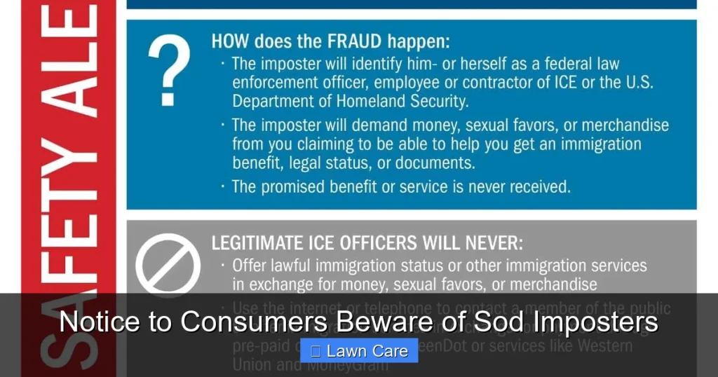 Notice to Consumers Beware of Sod Imposters