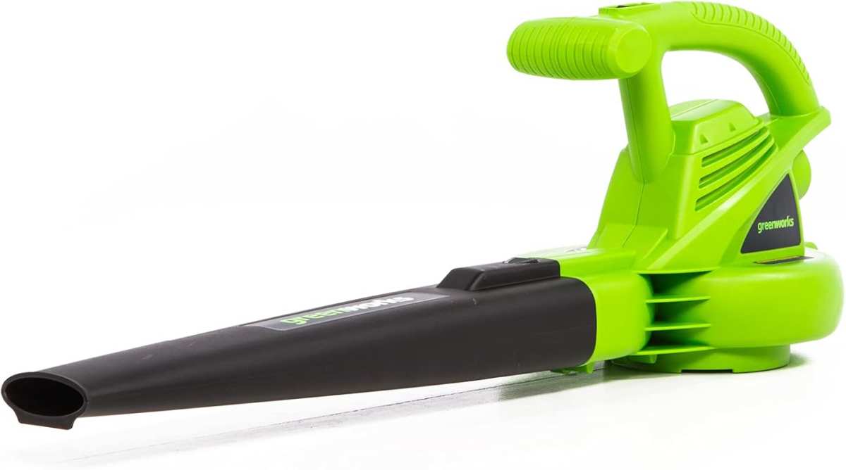 Greenworks 7 Amp Single Speed Electric Leaf Blower, 160 MPH/150 CFM, M