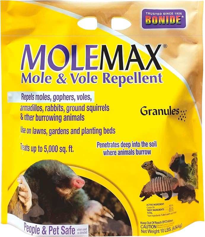 Bonide MOLEMAX Mole & Vole Repellent Granules: 10lb ready-to-use outdo