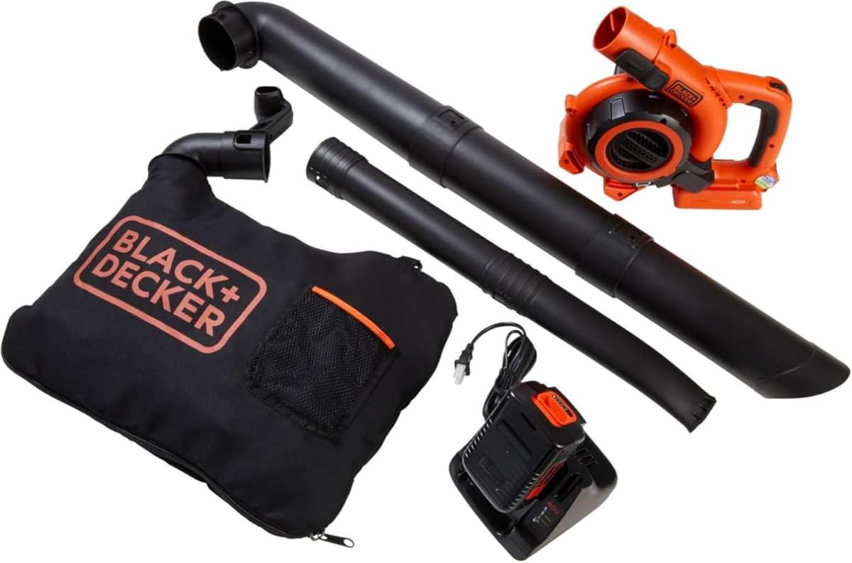 BLACK+DECKER 40V Cordless Leaf Blower, Vacuum, Mulcher Combo with Batt