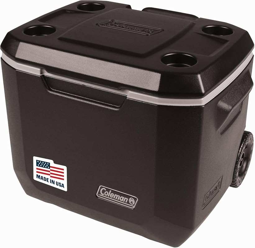 Coleman Xtreme 50qt Rolling Cooler: 5-Day Ice Retention, Portable Whee