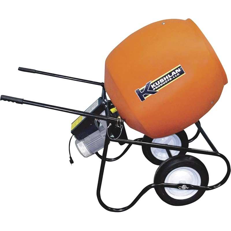 6 cu ft Electric Wheelbarrow Mixer, 115V, 3/4HP