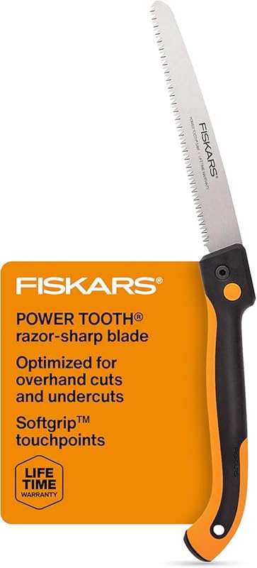 Fiskars 10-Inch Folding Pruning Saw with Dual Position Locking Blade &