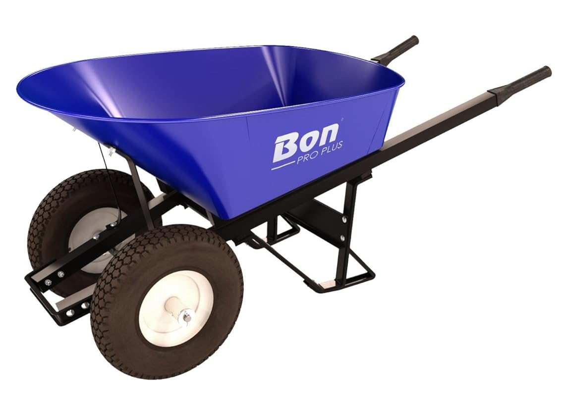 Bon Tool 28 901 Contractor Grade Steel Double Wheel Wheelbarrow, 6 Cub