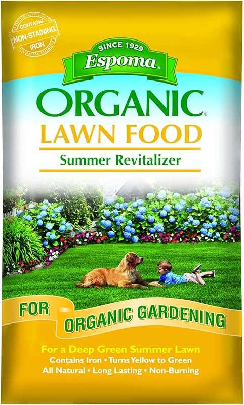 Espoma Organic Lawn Food Summer Revitalizer 30 lb Bag for Greener Lawn