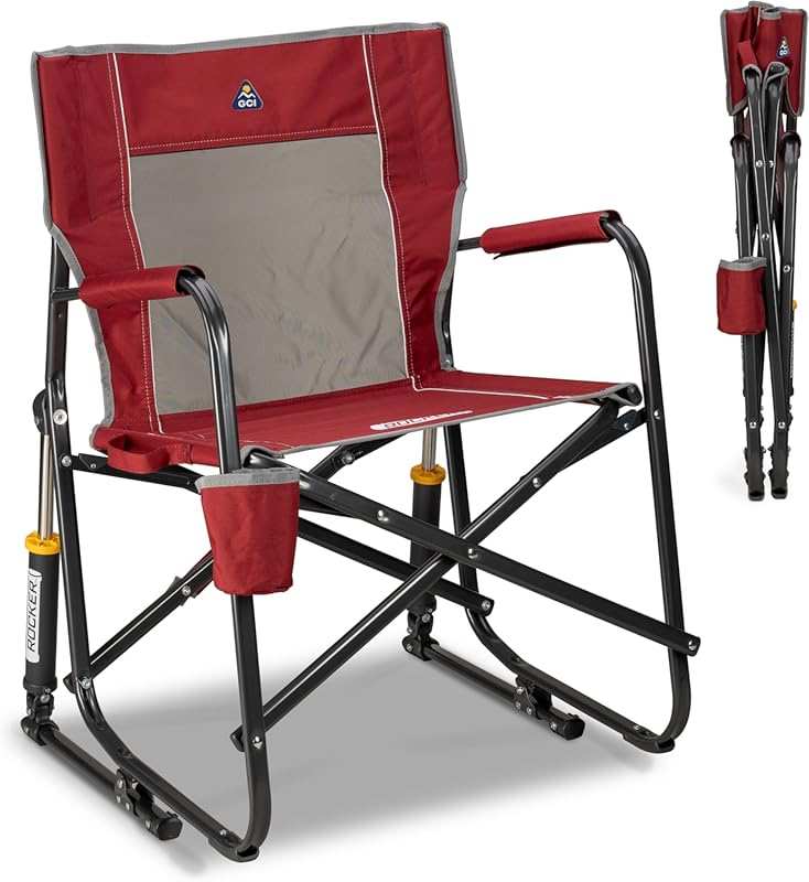 GCI Outdoor Freestyle Rocker Portable Folding Camping Chair with Armre