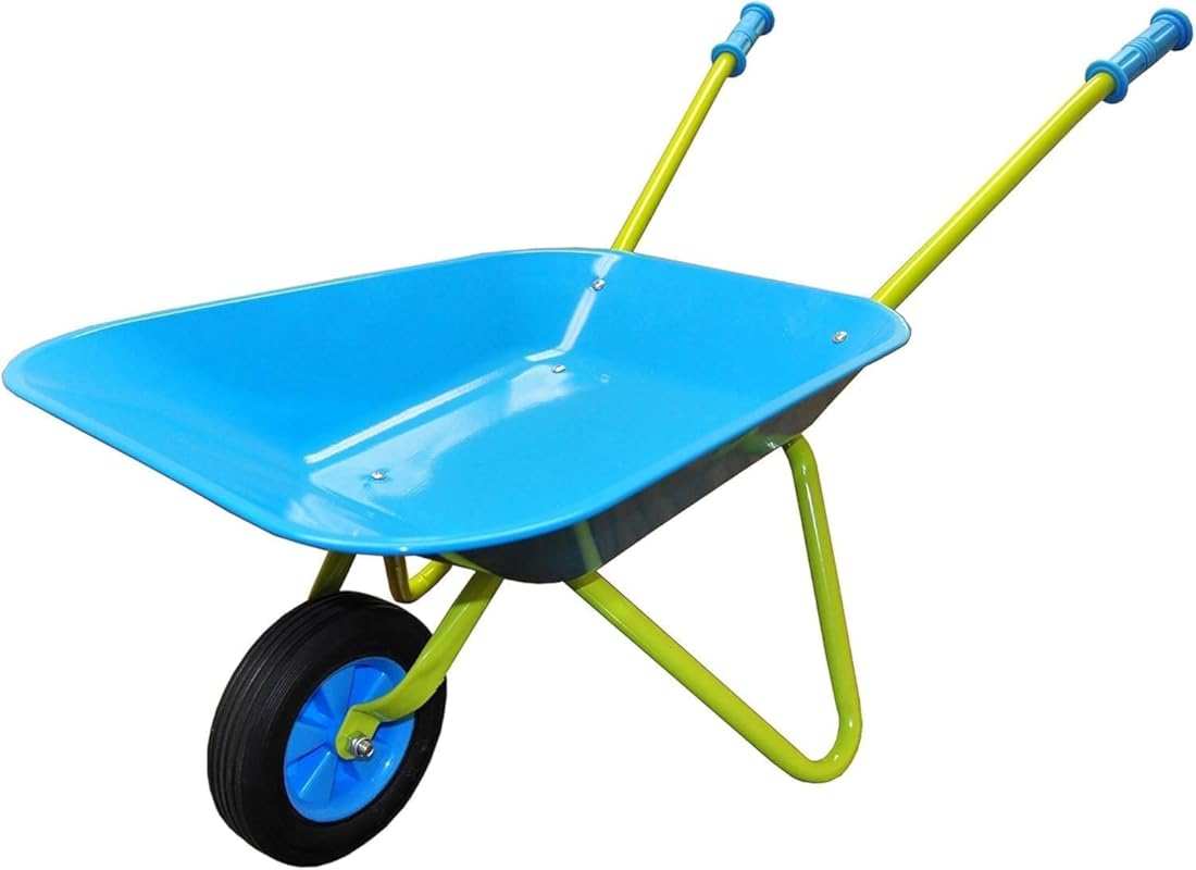 G&F Products Kids Metal Wheelbarrow: Durable Child-Sized Metal Constru