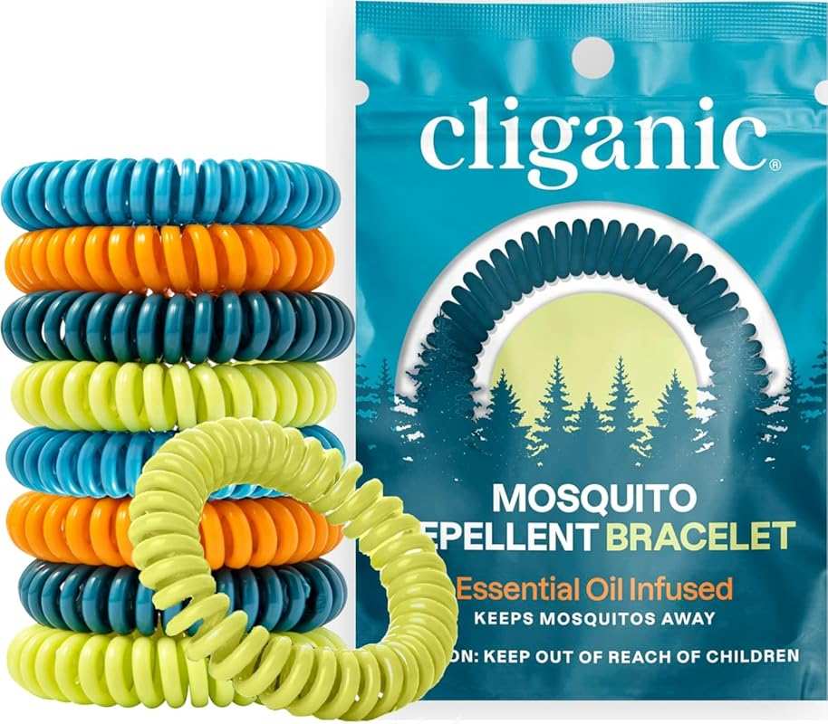 Cliganic 10 Pack Mosquito Repellent Bracelets: Natural DEET-Free Bands