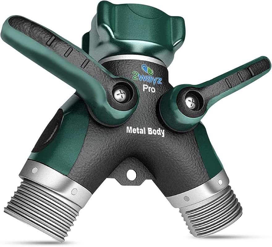 2WAYZ Heavy Duty All-Metal 2 Way Outdoor Faucet and Garden Hose Splitt