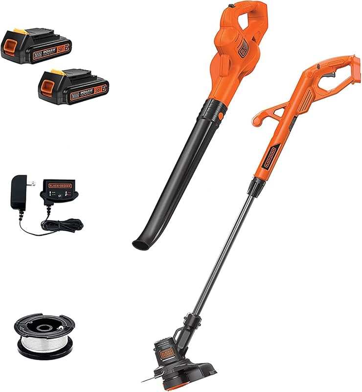 BLACK+DECKER 20V MAX Weed Eater, Edger & Leaf Blower Combo with 2 Batt