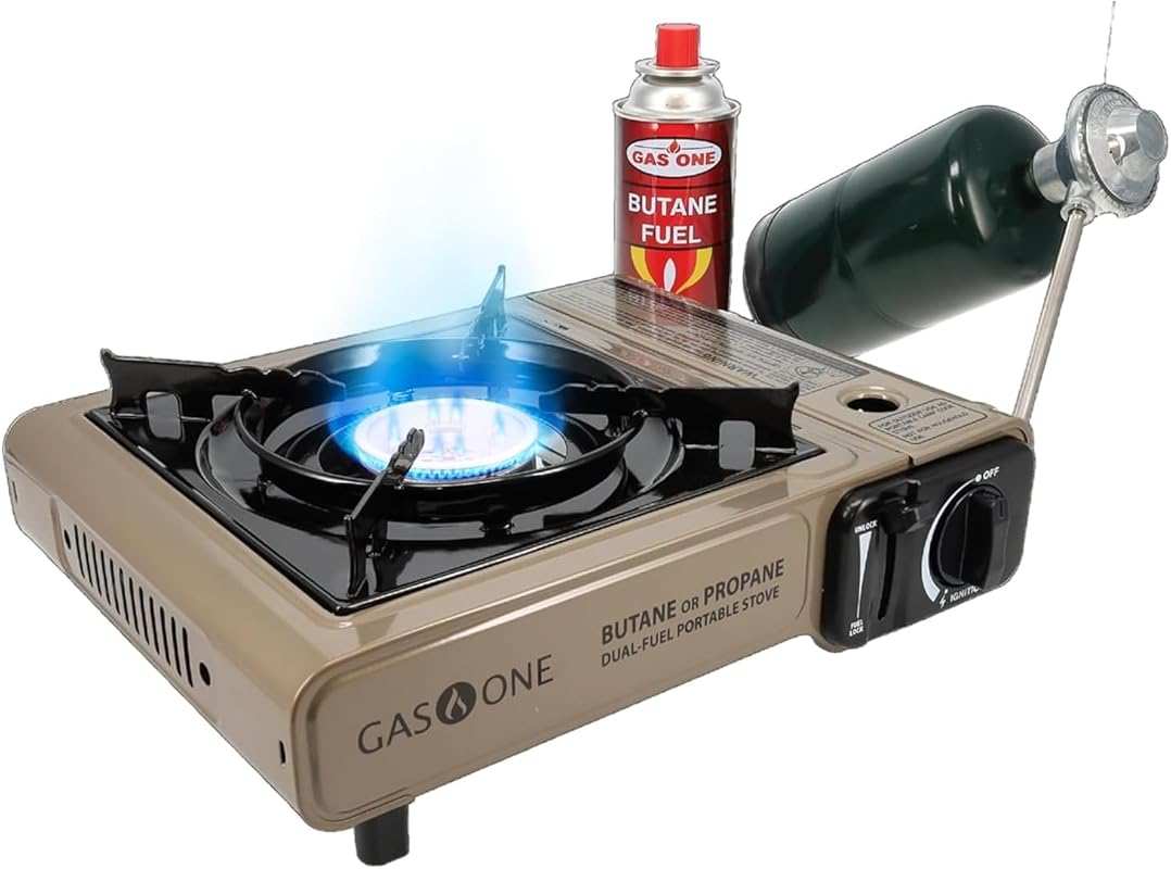 Gas One GS-3400P Dual Fuel Portable Camping Stove: Propane/Butane with