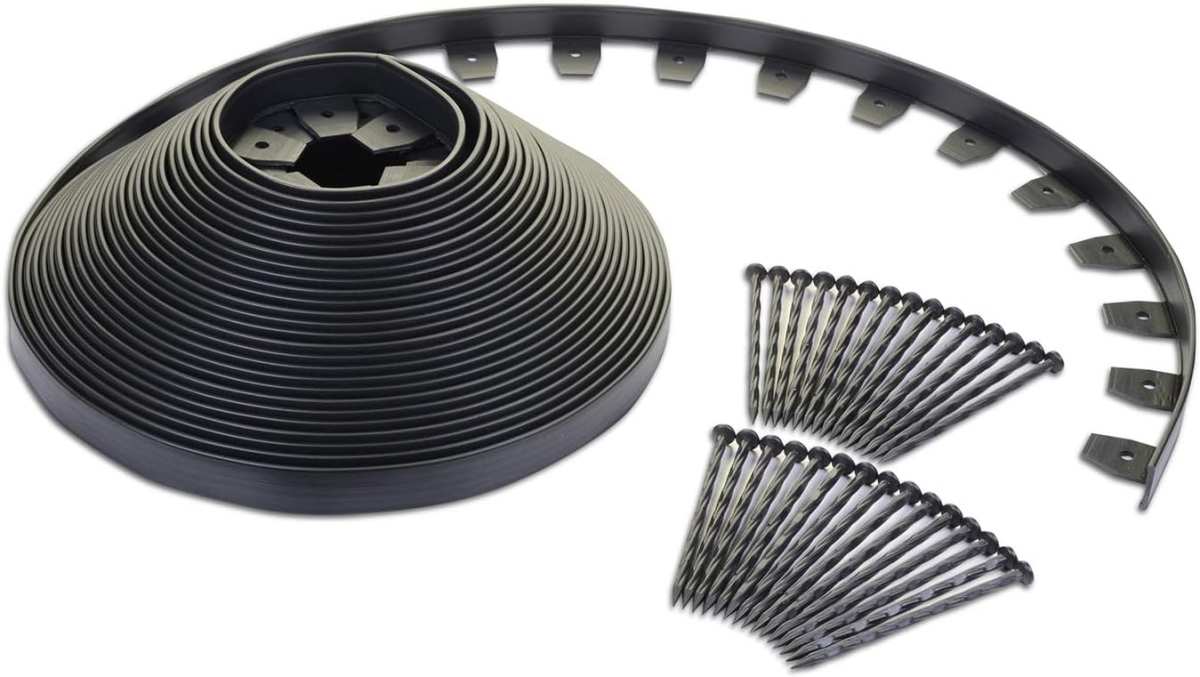 EasyFlex 100ft Heavy Duty No-Dig Black Edging Kit for Yard & Landscapi