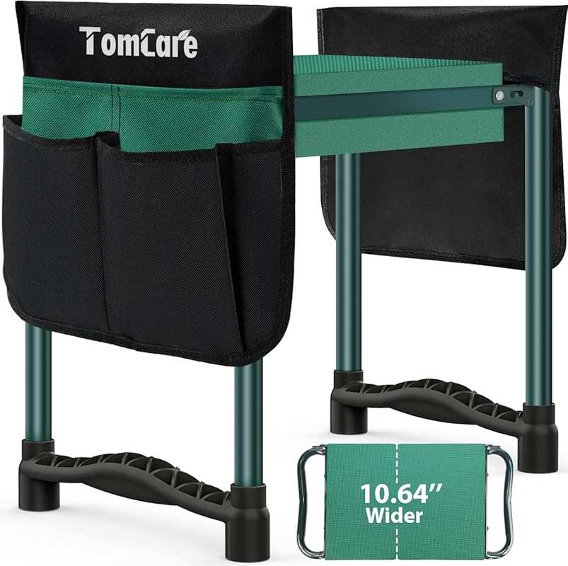 TomCare Garden Kneeler and Seat: 10.64” wider pad, 2 large tool pouche