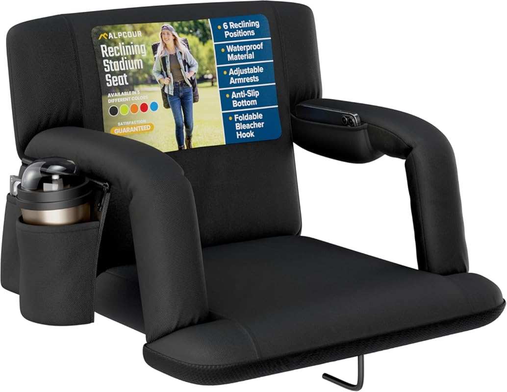 Alpcour Stadium Seats with Back Support, Wide Padded Cushion, Armrests