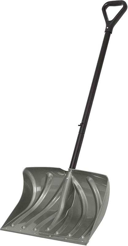 Suncast 20-Inch Combination Snow Shovel and Pusher, Grey/Black