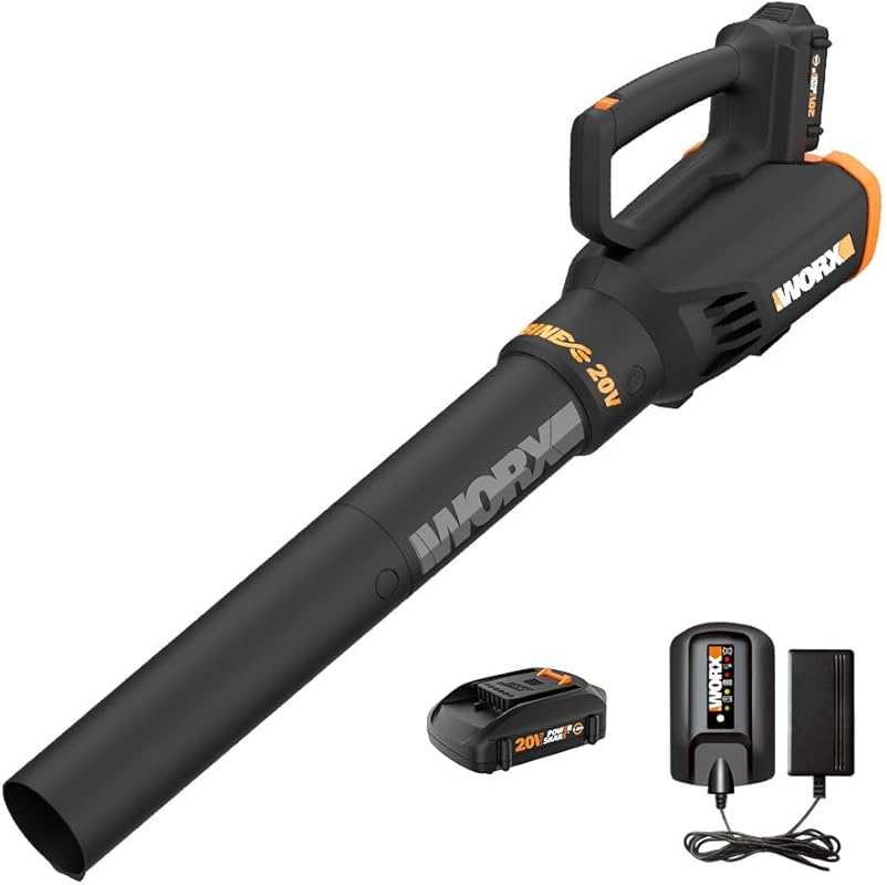 WORX Cordless Leaf Blower: Electric Turbine Fan Blower with 2 Speed Co