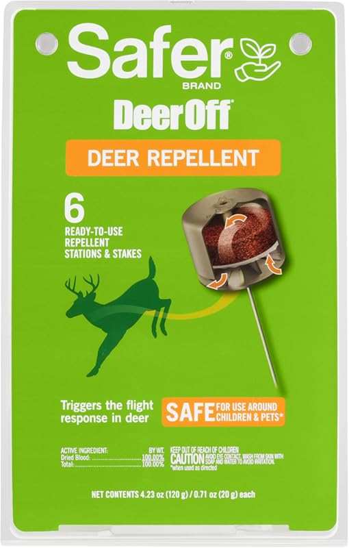 Safer Brand Deer-Off Deer Repellent Stations: 6 Waterproof Stakes for