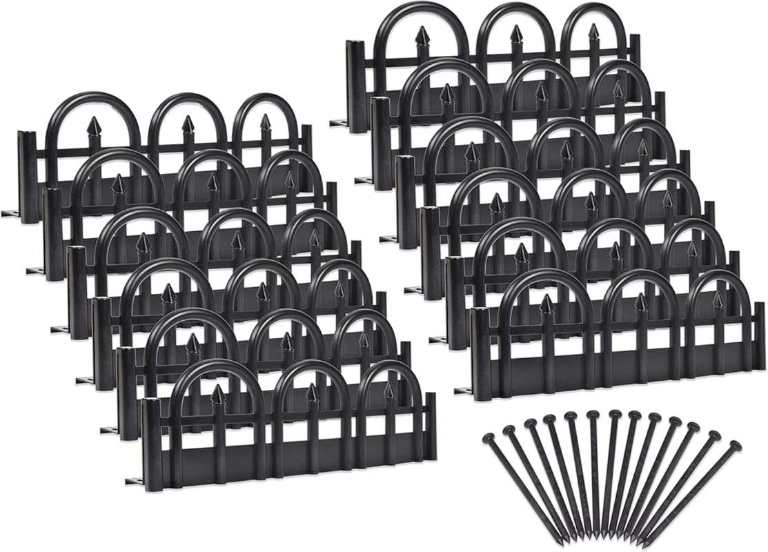 EasyFlex Decorative No-Dig Landscape Edging Kit – 15ft, Black Wrought 