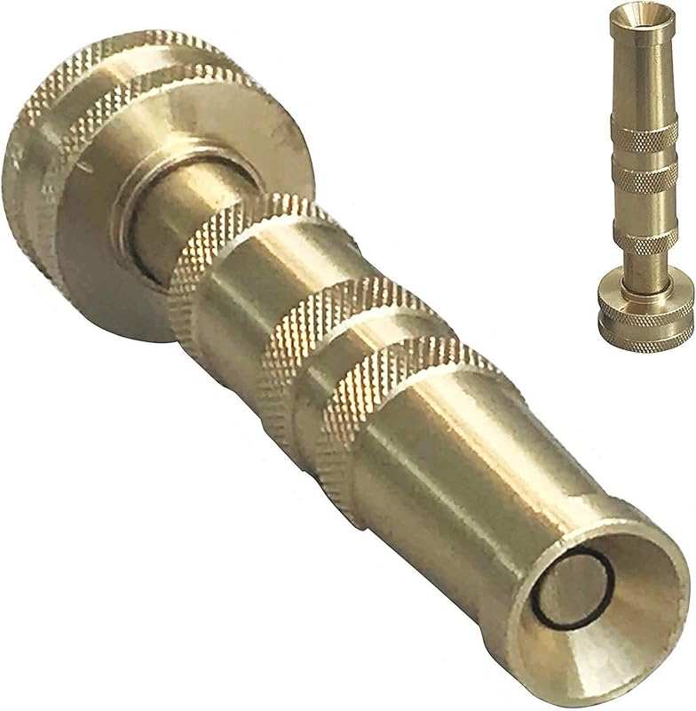 Heavy Duty Brass Garden Hose Nozzle with Adjustable Spray Patterns for