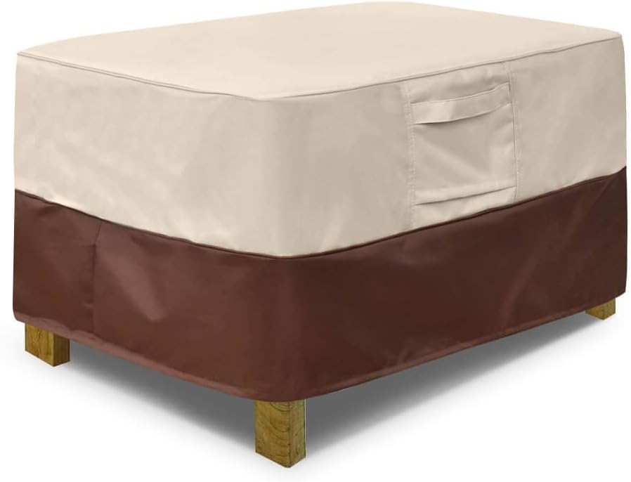 Vailge Rectangle Patio Ottoman Cover Waterproof Padded Handles Heavy D
