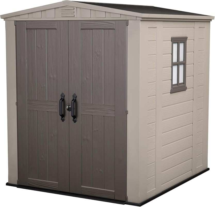 Keter Factor 8x8 Foot Large Resin Outdoor Shed with Floor: Ideal for P