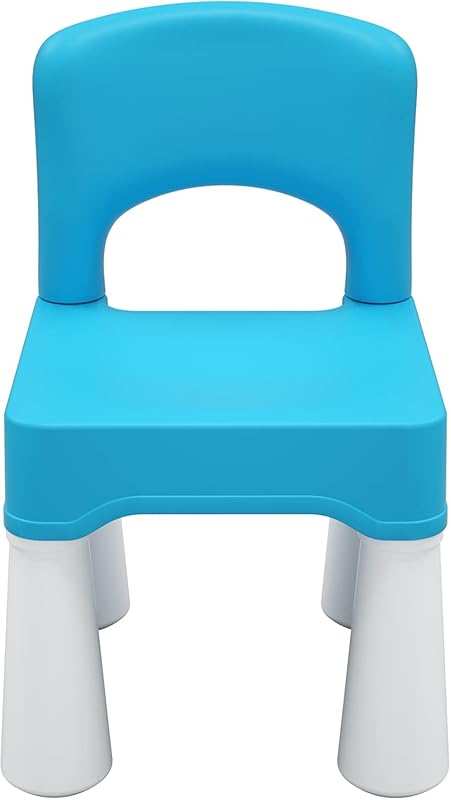 burgkidz Blue Plastic Toddler Chair, Durable & Lightweight for Indoor/
