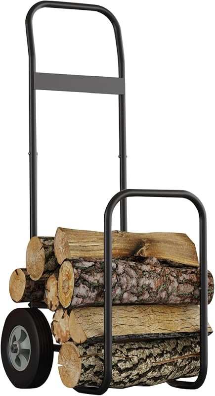Fire Beauty Firewood Log Cart Carrier for Indoor and Outdoor Wood Stor