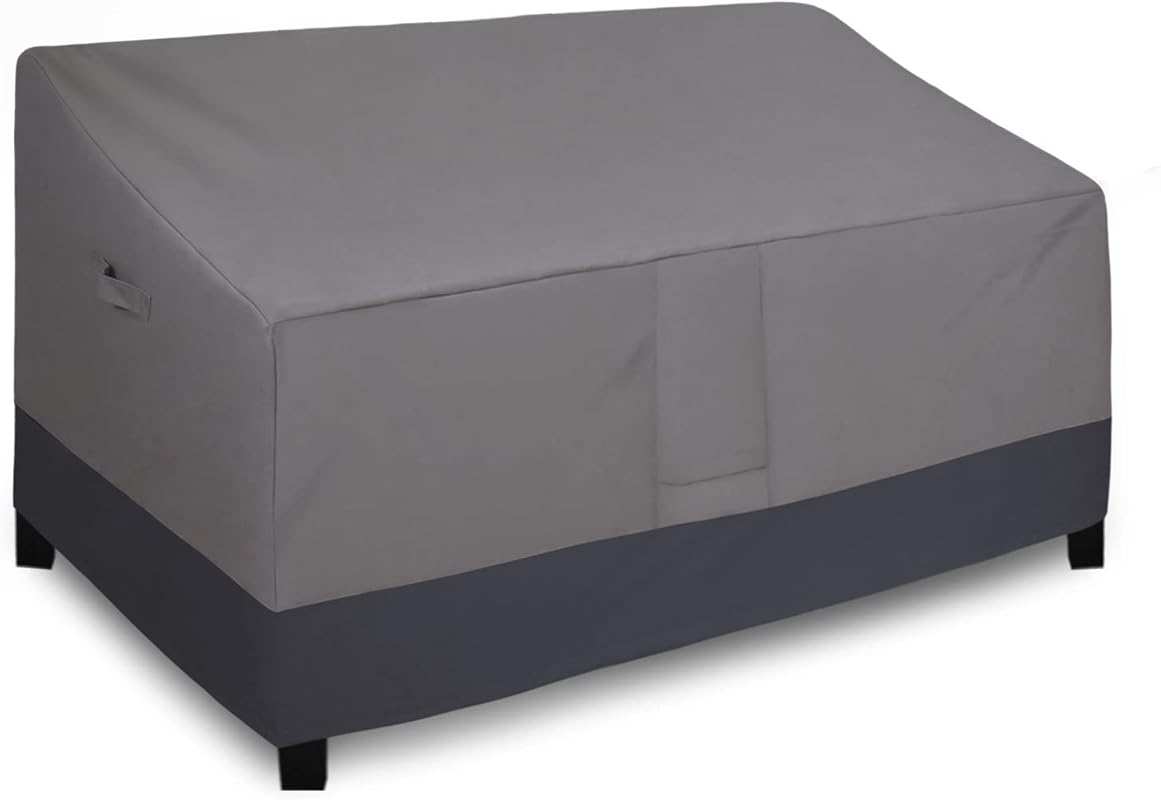 Heavy Duty 3-Seater Patio Sofa Cover, Windproof Outdoor Couch Cover wi