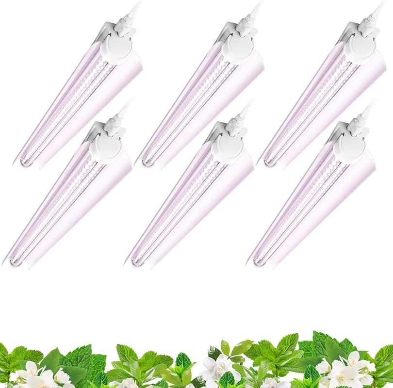 Barrina 2FT T8 Full Spectrum LED Grow Lights with V-Shaped Reflector f