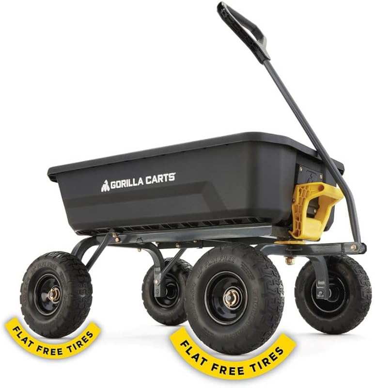 Gorilla Carts Heavy-Duty Dump Cart: 600 lb Capacity, No-Flat Tires, Qu