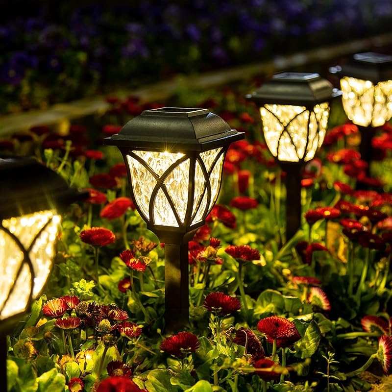 GIGALUMI 6 Pack Solar Lights Outdoor: Waterproof Warm White LED Garden