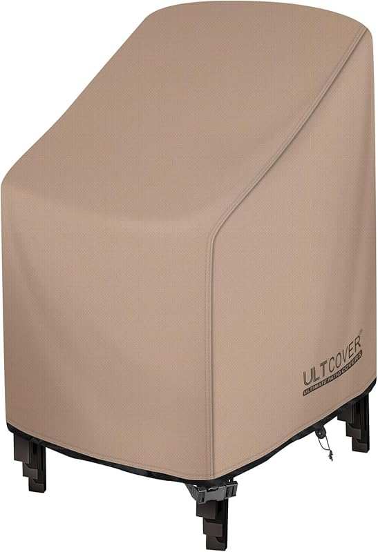 ULTCOVER 2 Pack Waterproof Stackable Patio Chair Covers for Outdoor Fu