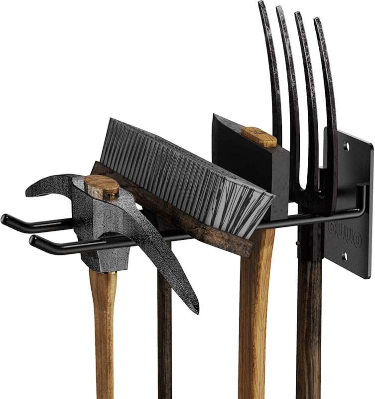 4-Pack Heavy-Duty Steel Garage Tool Organizer Wall Mount for Garden To