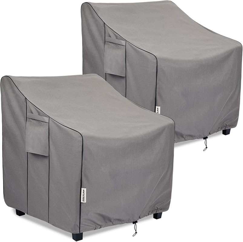 Heavy Duty Waterproof Patio Chair Covers, 2-Pack, Fits Up to 31.5W x 3