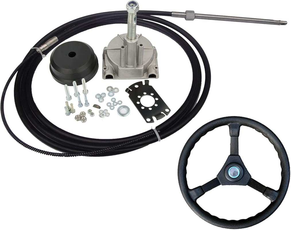 Marine Turbine Rotary Steering System for Outboard Boats, 13.5