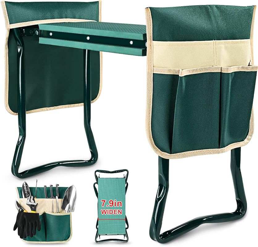 KVR Upgraded Garden Kneeler and Seat: Heavy duty, thick & wide soft pa